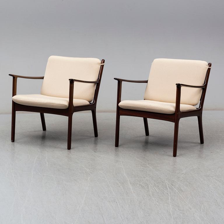 A pair of easy chairs, Ole Wanscher, Poul Jeppesen, Denmark.