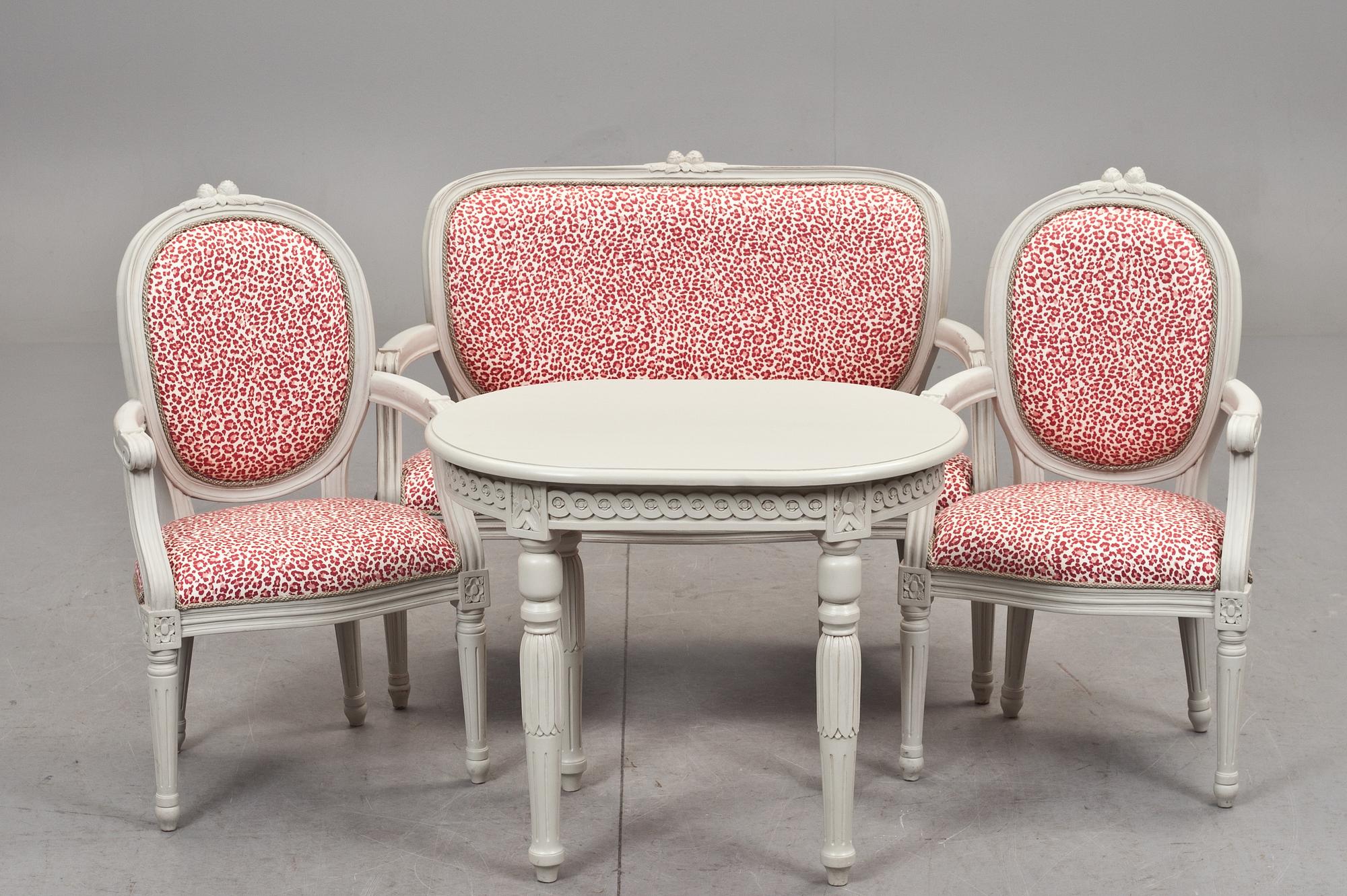 SALONGSGRUPP 4 delar, FÖR BARN. Gustaviansk stil, 1900-talets slut.