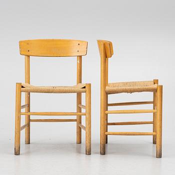 Børge Mogensen, 4 chairs, model J39. Fredericia Furniture Factory, Denmark.