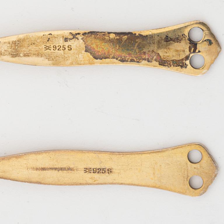 Bestick, 17 st, silver och emalj, Norge, 1900-talets mitt.