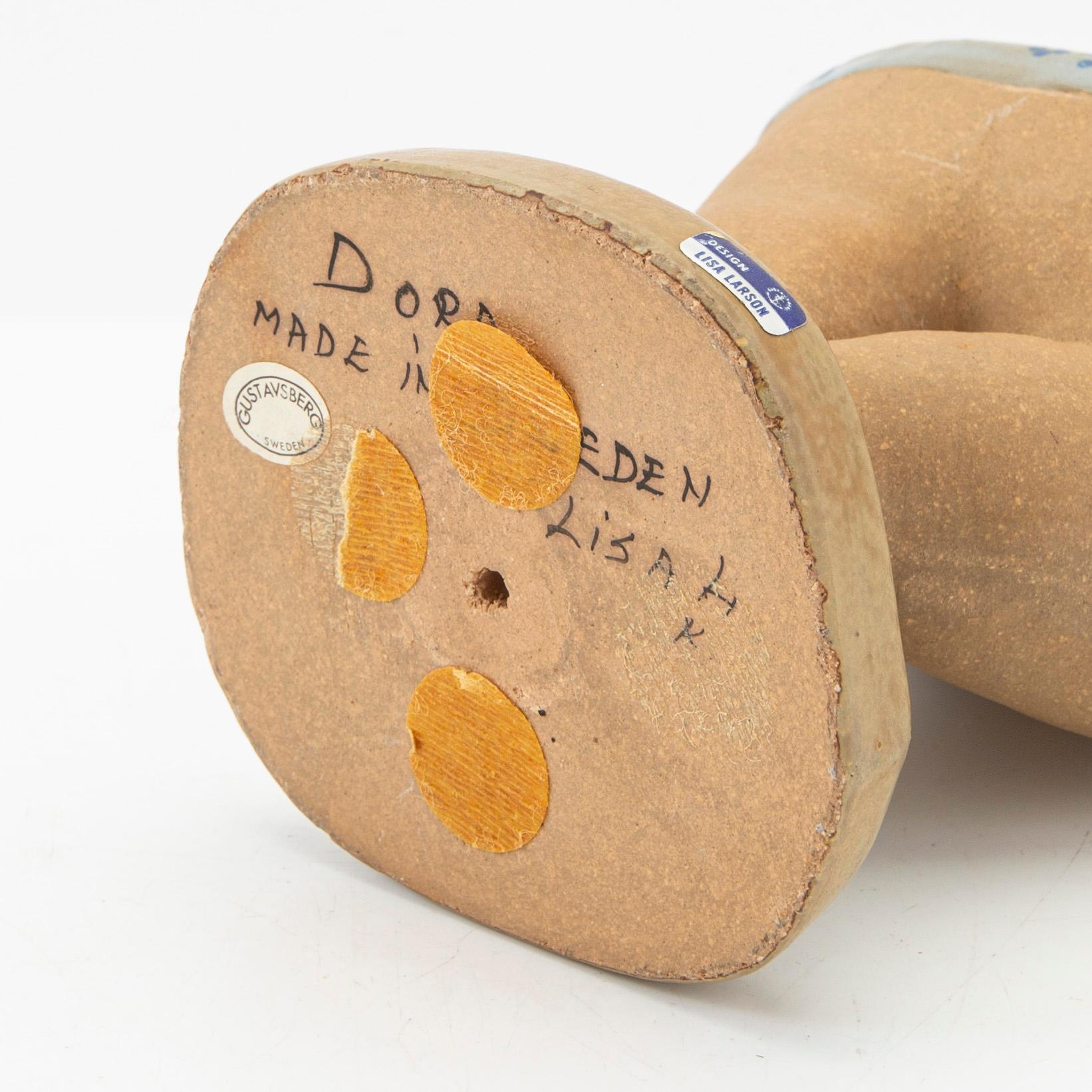 Lisa Larson, figurin, stengods, "Dora", ur serien "ABC-flickor", Gustavsberg.