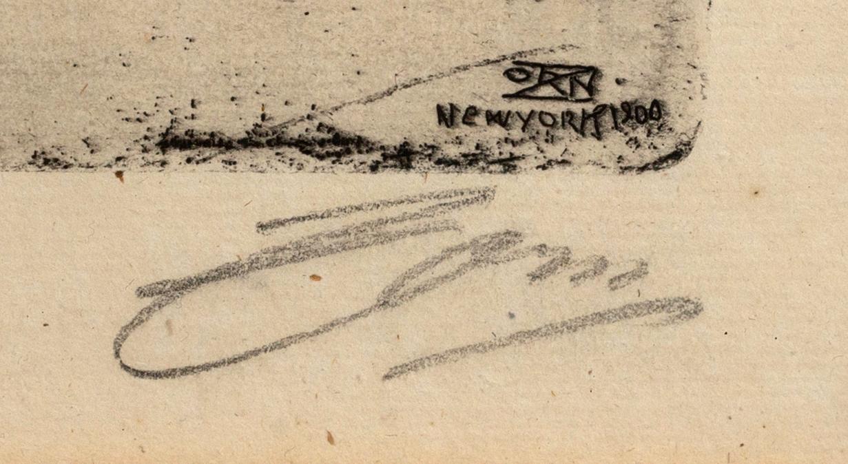 Anders Zorn, a signed etching from 1900.