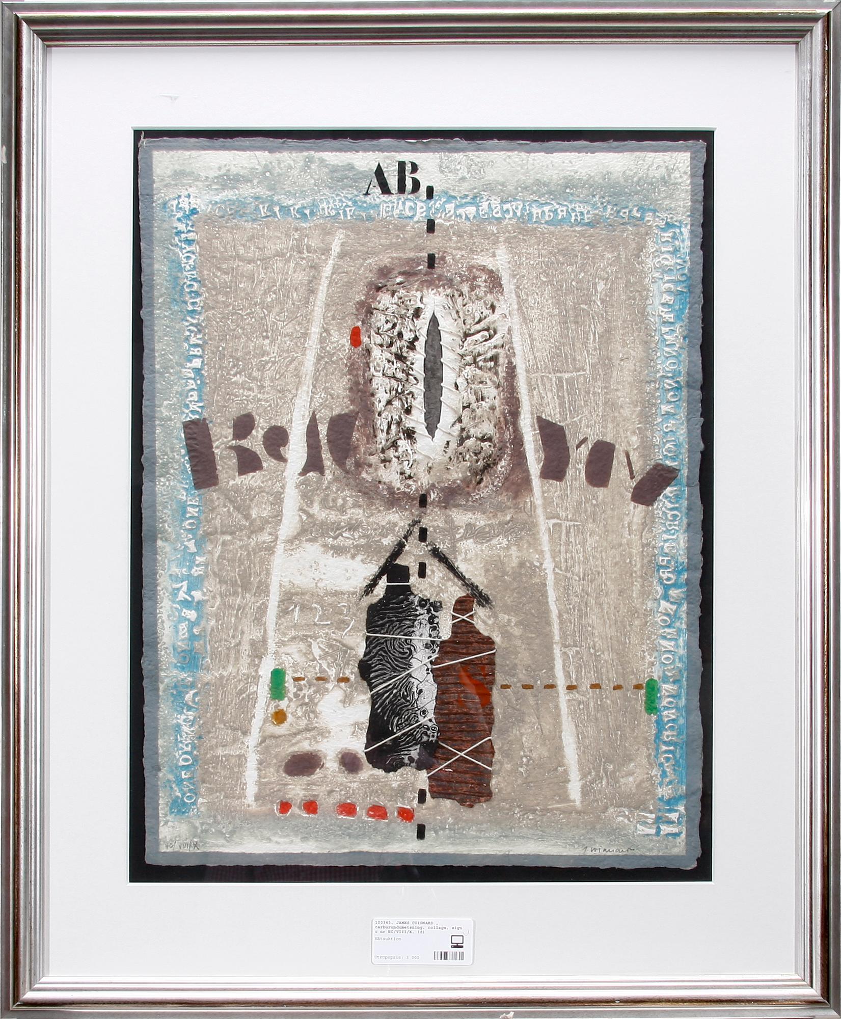 JAMES COIGNARD , carburundumetsning, collage, sign o nr HC/VIII/X.