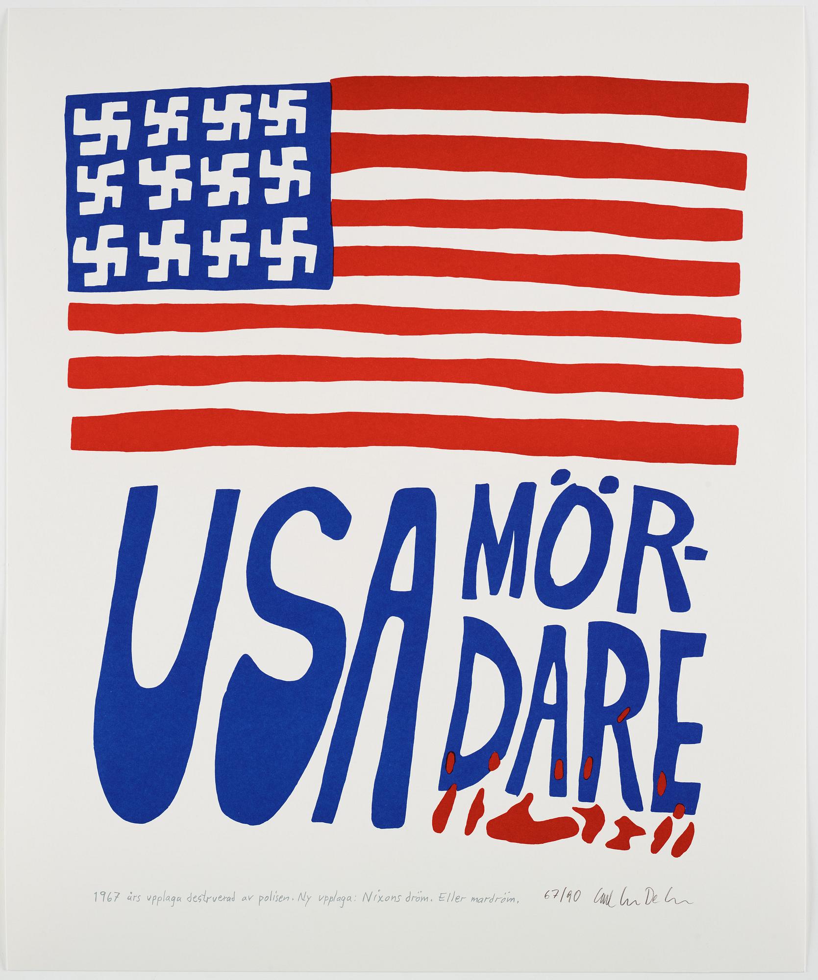 Carl Johan De Geer, lithograph in colours, signed 67/90.