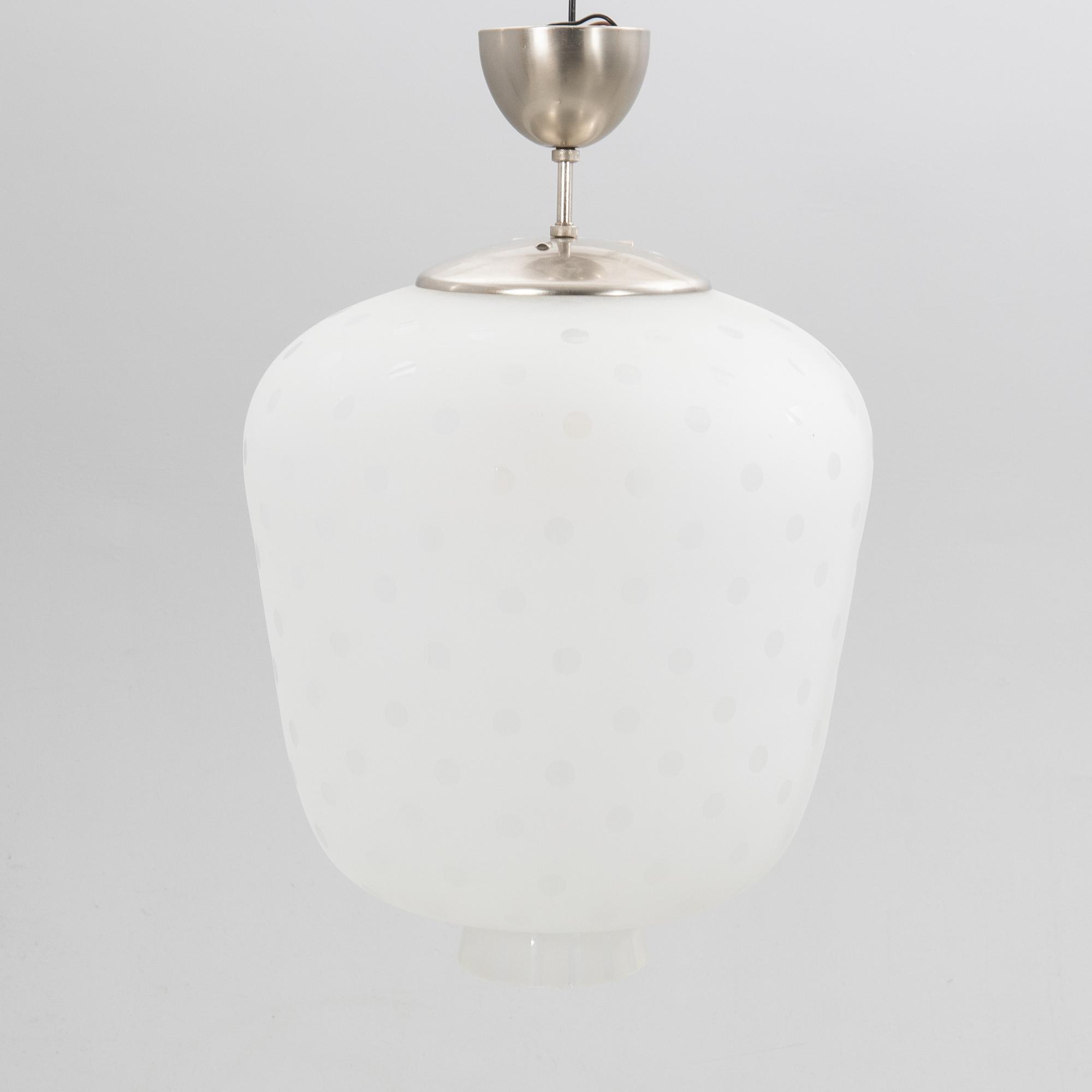 Taklampa, Swedish Modern, Orrefors, 1940-tal.