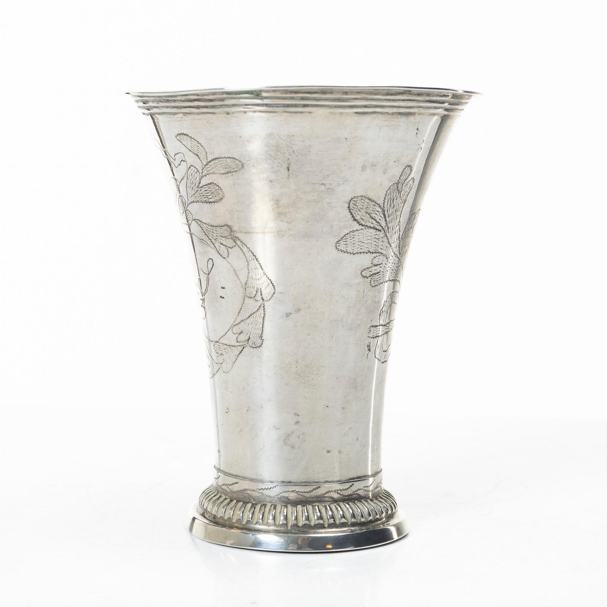 A Swedish silver beaker, mark of Arvid Vernström, Eksjö 1813.
