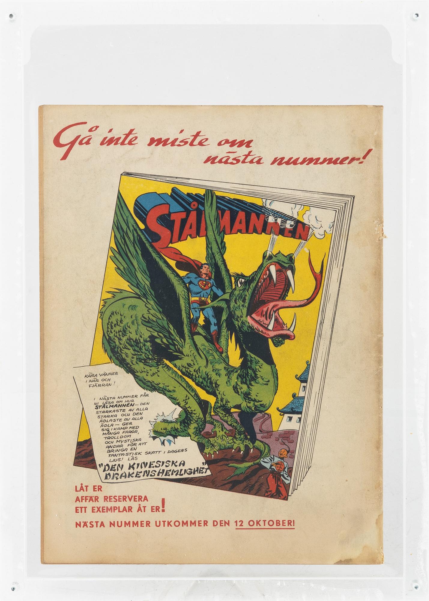 Serietidning, "Stålmannen" nr 1, 1949.