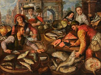 706. Joachim Beuckelaer, A fish market outside the city gate of Antwerp.