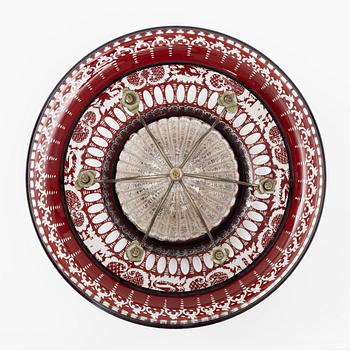 Fountain, Bohemian glass, mid-19th century.