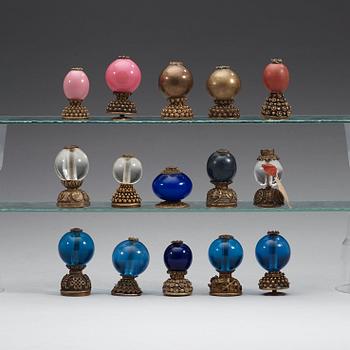 A group of 15 Mandarin insignia, late Qing dynasty (1644-1912).