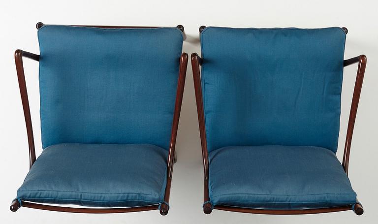 Ole Wanscher, a pair of mahogany 'Colonial Chairs' PJ149. Poul Jeppesen Denmark.