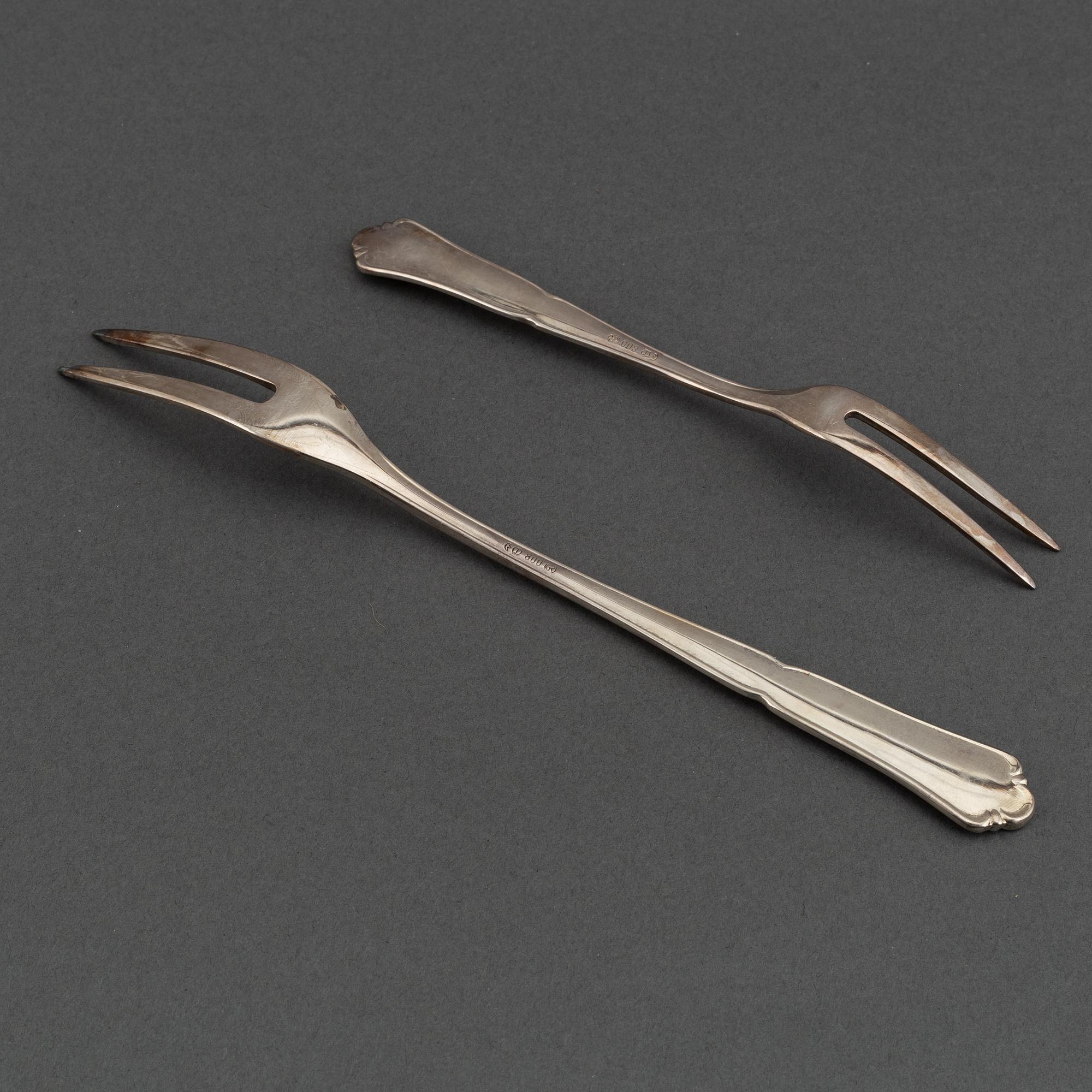 A german silver cutlery service, silver 800, including Bruckmann (68+ 24 pieces).