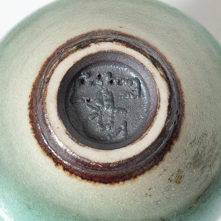 Berndt Friberg, miniature vases, four pieces, stoneware, Gustavsberg Studio 1970-1972.