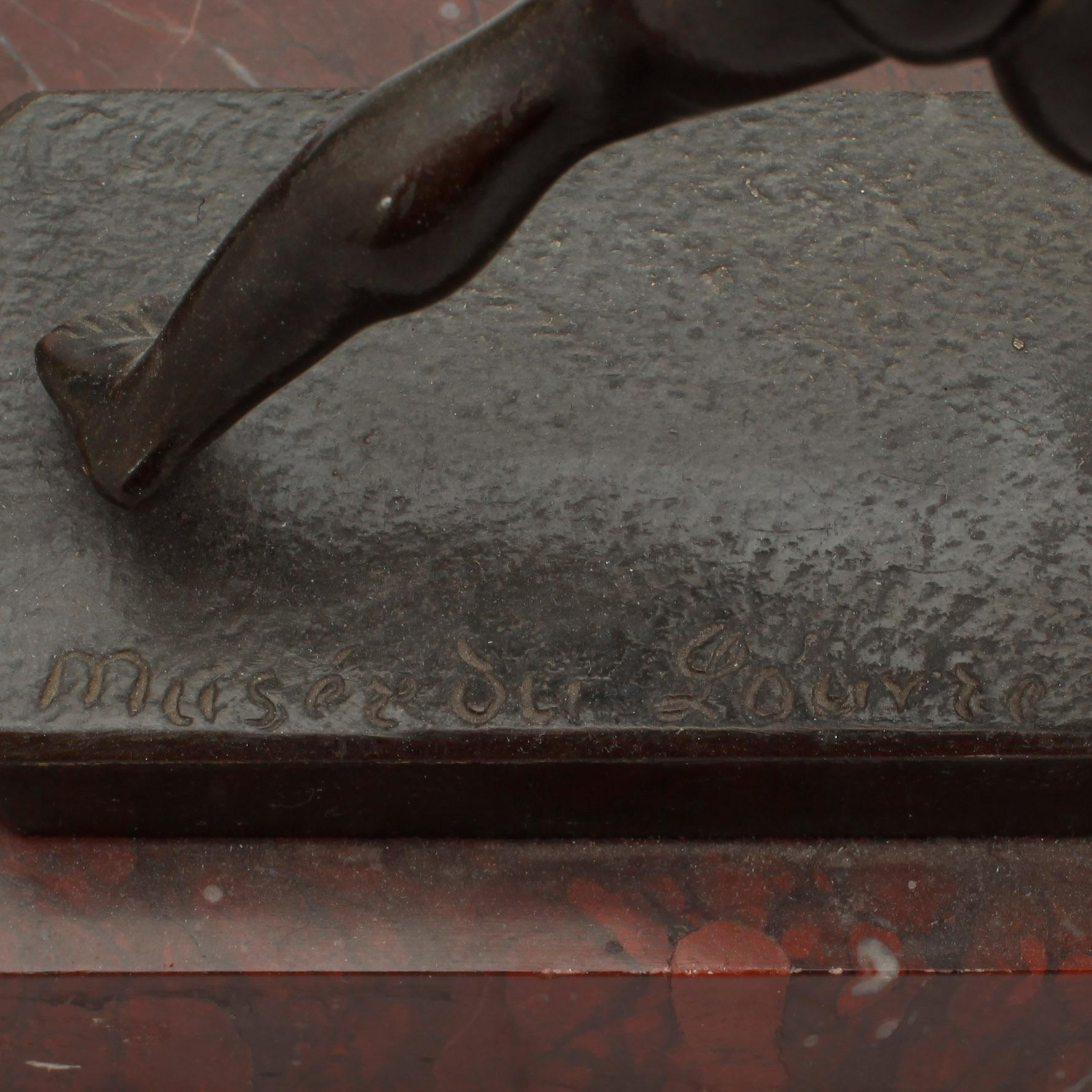 BORDSUPPSATS, marmor och brons, empiretyp, 1800-tal, bär otydl. signatur.