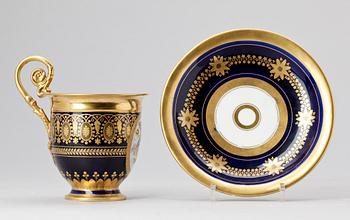 PRAKTKOPP, porslin, empire, Davenport, England,  1800-talets första hälft.