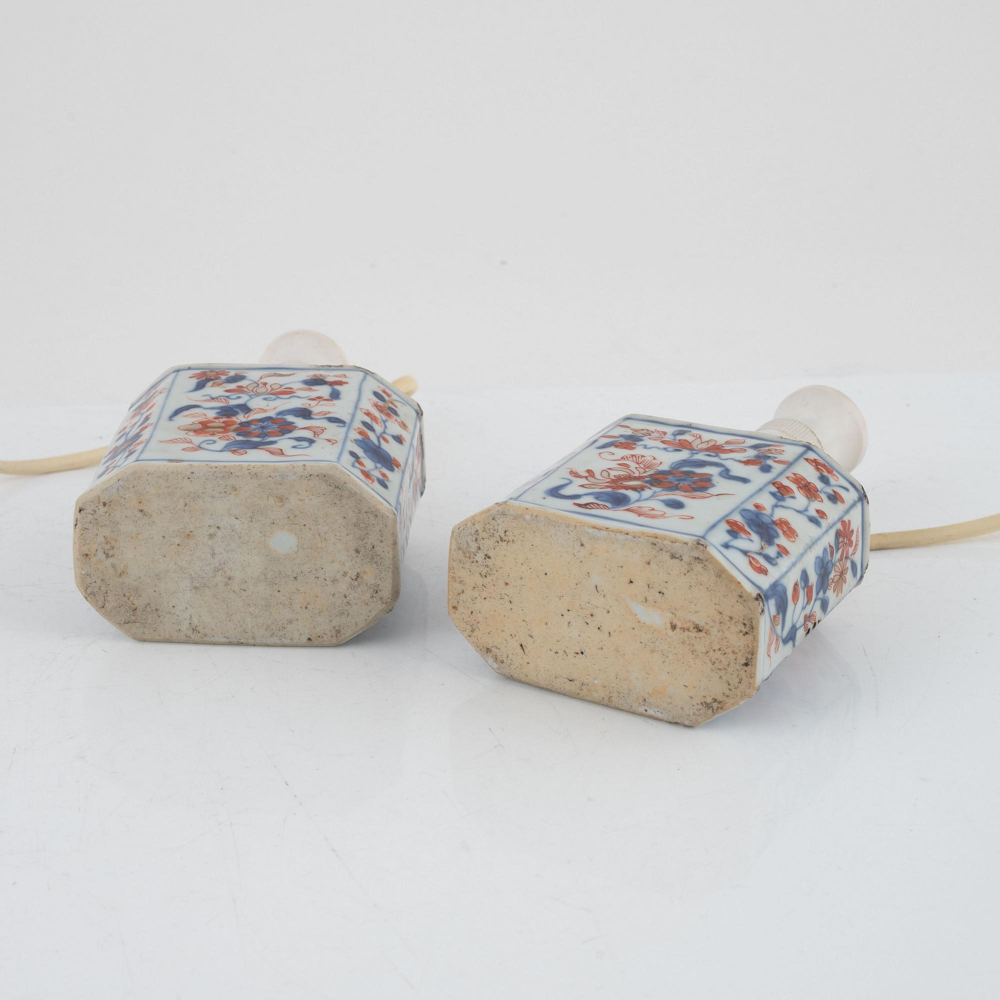 Bordslampor/tedosor, ett par, Kina, Qingdynastin, 1700-tal.