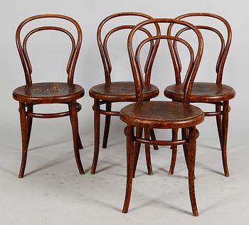 STOLAR, 4 st, böjträ, Thonet, tidigt 1900-tal.