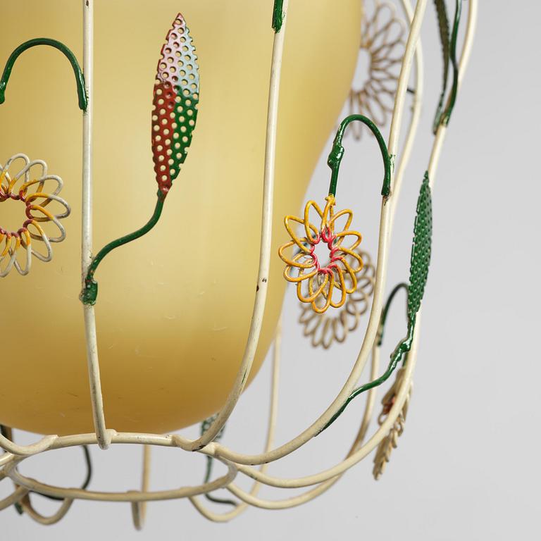 Ulla & Gunnar Eklöf, attributed to, a pair of Swedish Modern ceiling lamps, Corona Belysningskultur, Stockholm, 1940s.