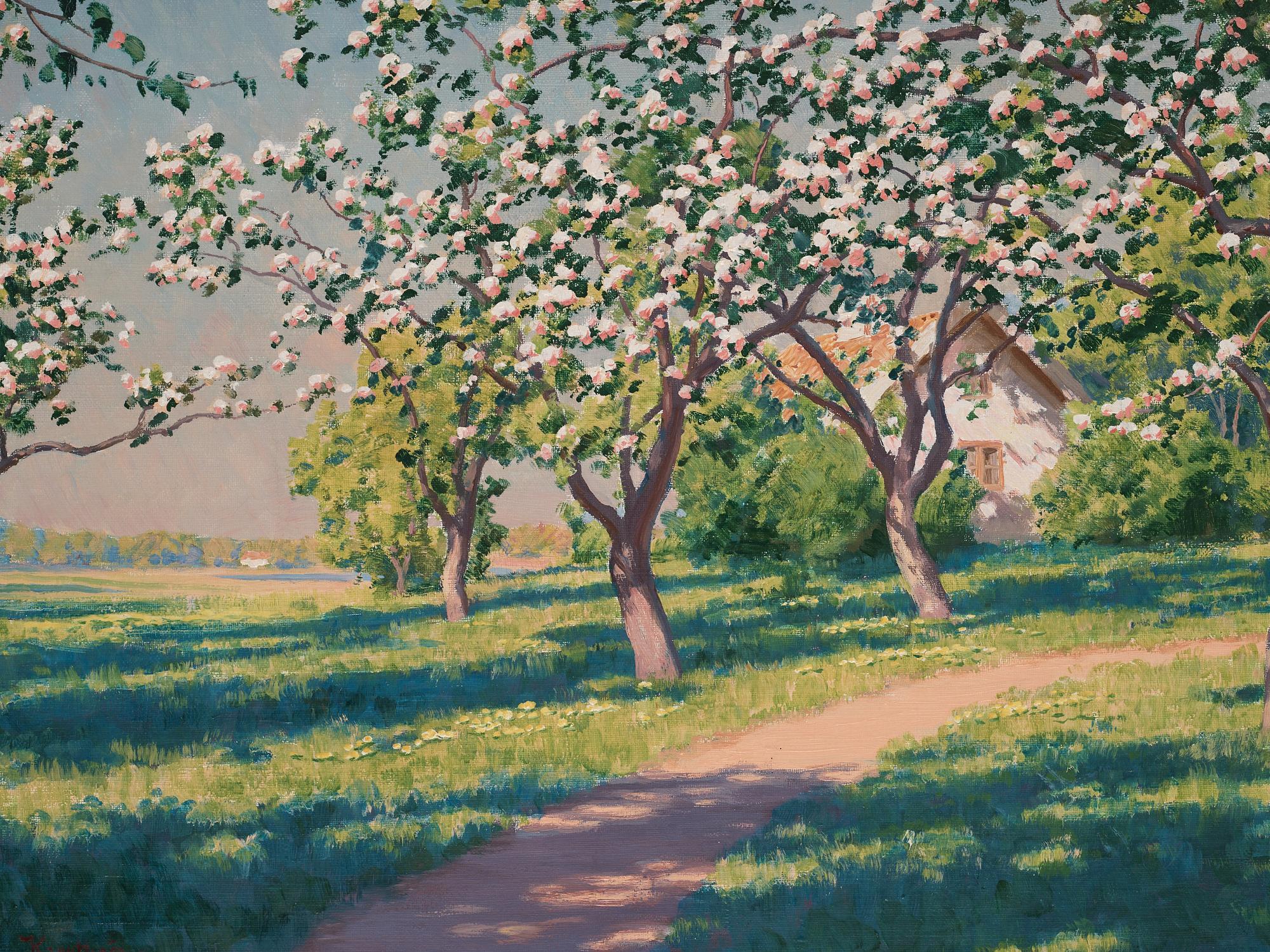 Johan Krouthén, Landskap med blommande fruktträd.