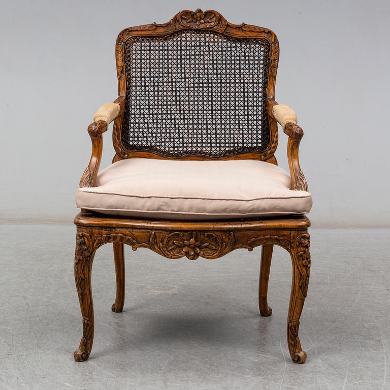 A French 18th century Régence armchair.