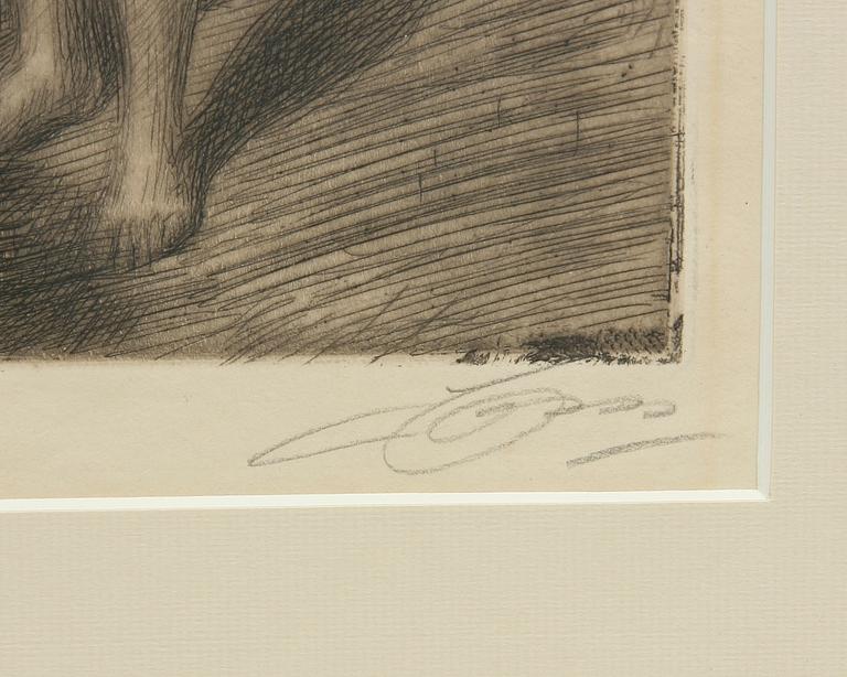 ANDERS ZORN, etsning, sign, utförd 1914.