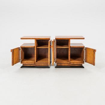 Bedside tables, a pair from the first half of the 20th century.