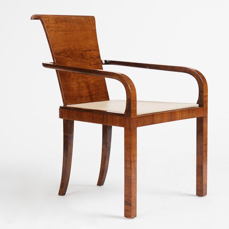 Kurt von Schmalensee, a desk and armchair, executed by AB David Blomberg for the Stockholm exhibition in 1930.