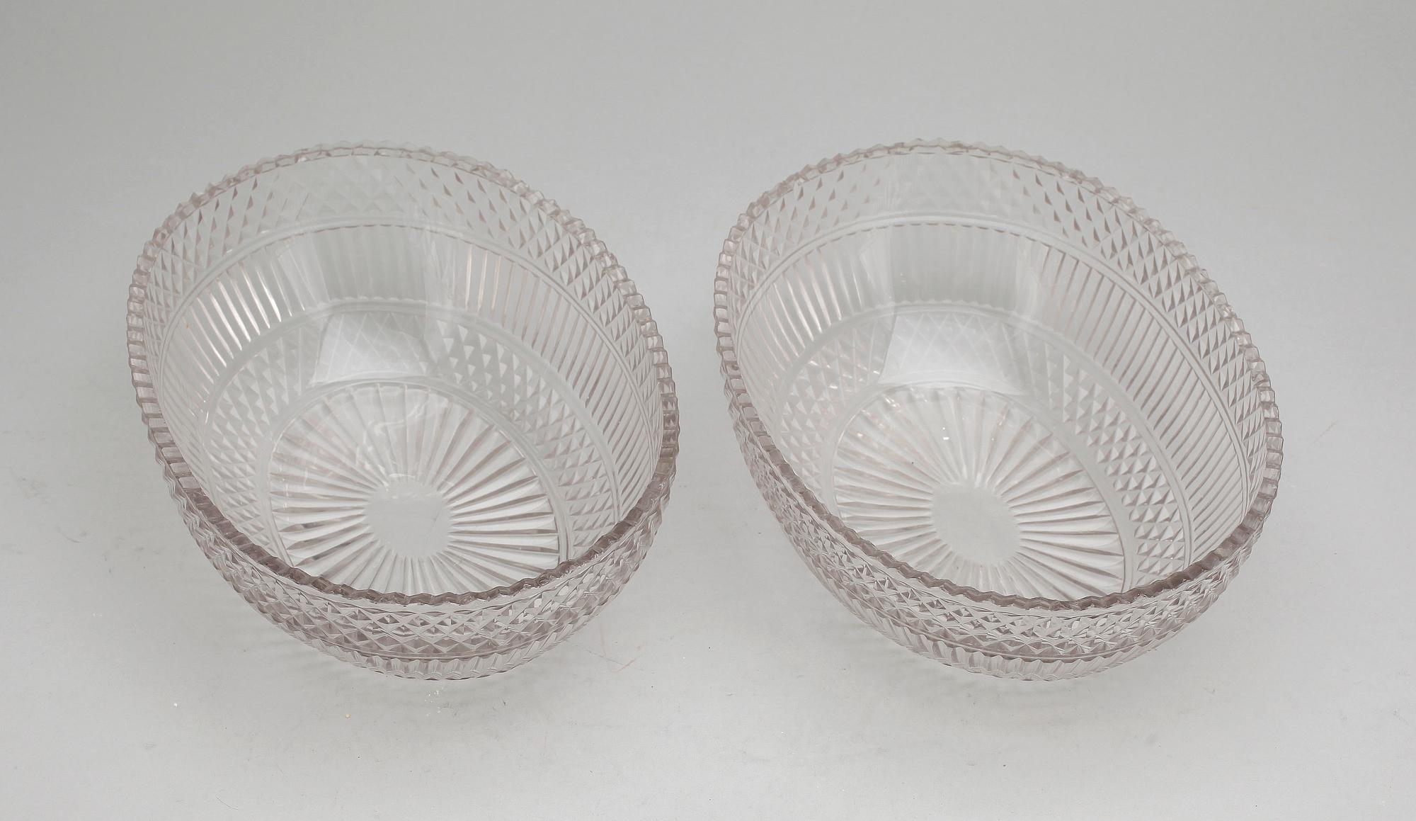 SKÅLAR, ett par, glas, 1800-tal.