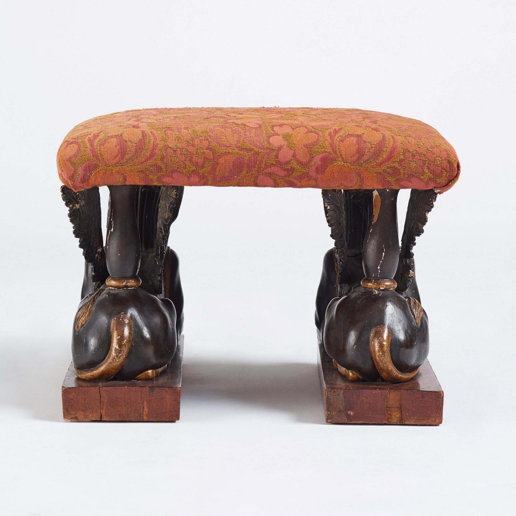 A late Gustavian style stool, 19th century.