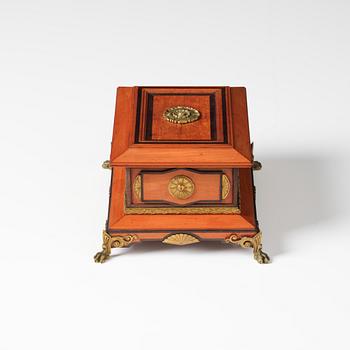 A Napoleon III mahogany and gilt-bronze mounted box by Charles-Guillaume Diehl (active in Paris 1840-85).