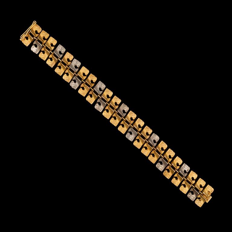 BJÖRN WECKSTRÖM, BRACELET C-bracelet, 14K white- and yellow gold, BRW 1965. Unique.