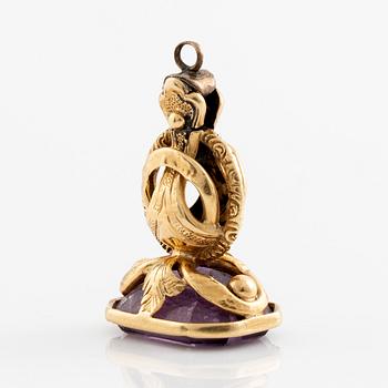 Sigill, guld med ametist, 1800-tal,