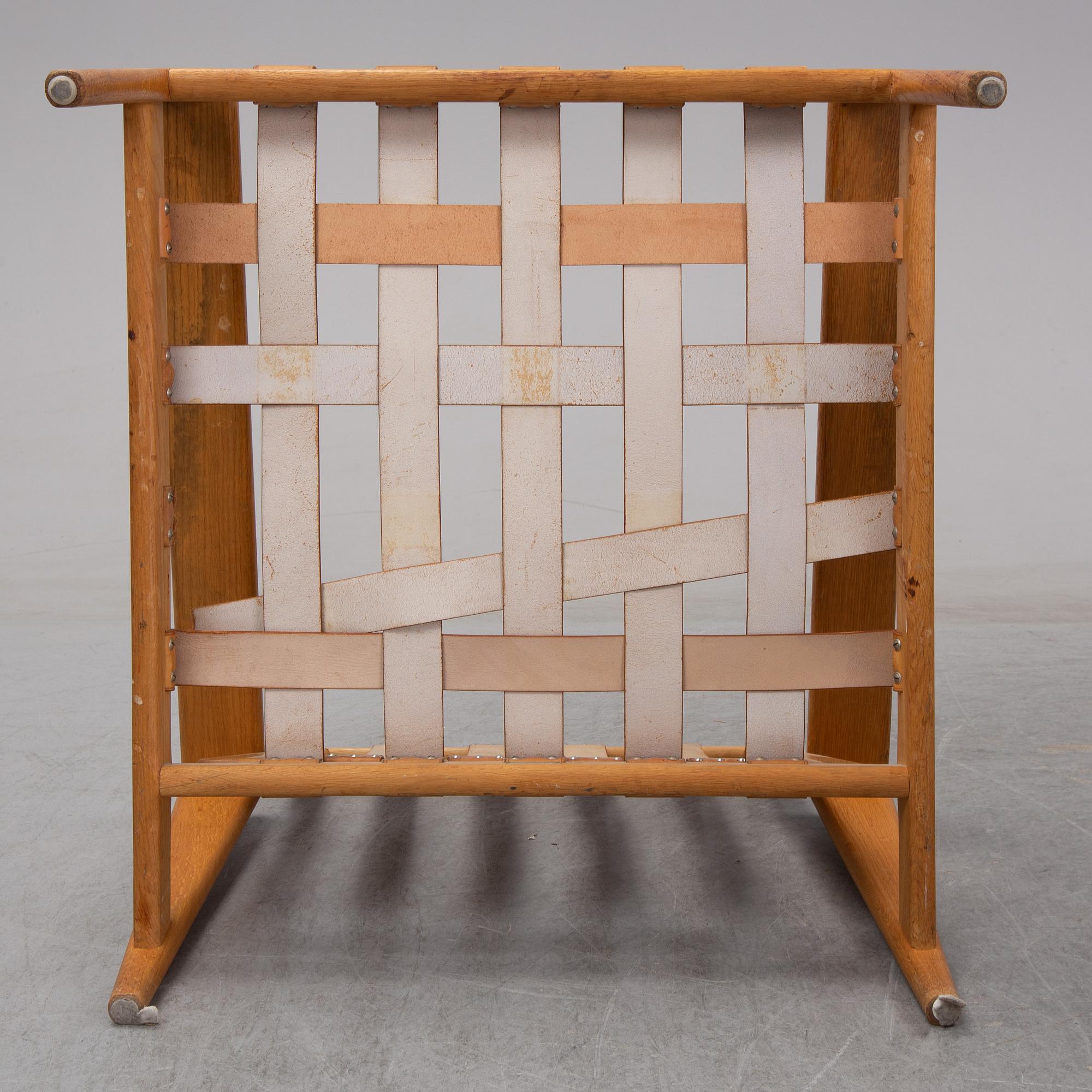 Svante Skogh, a pair of 'Bodö' oak easy chairs, AB Hjertquist & Co, Nässjö, designed in 1957.