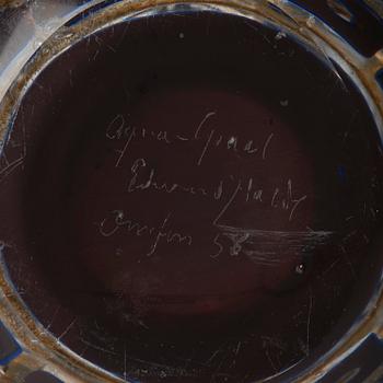 Edward Hald, an aqua-graal glass vase, Orrefors 1958.