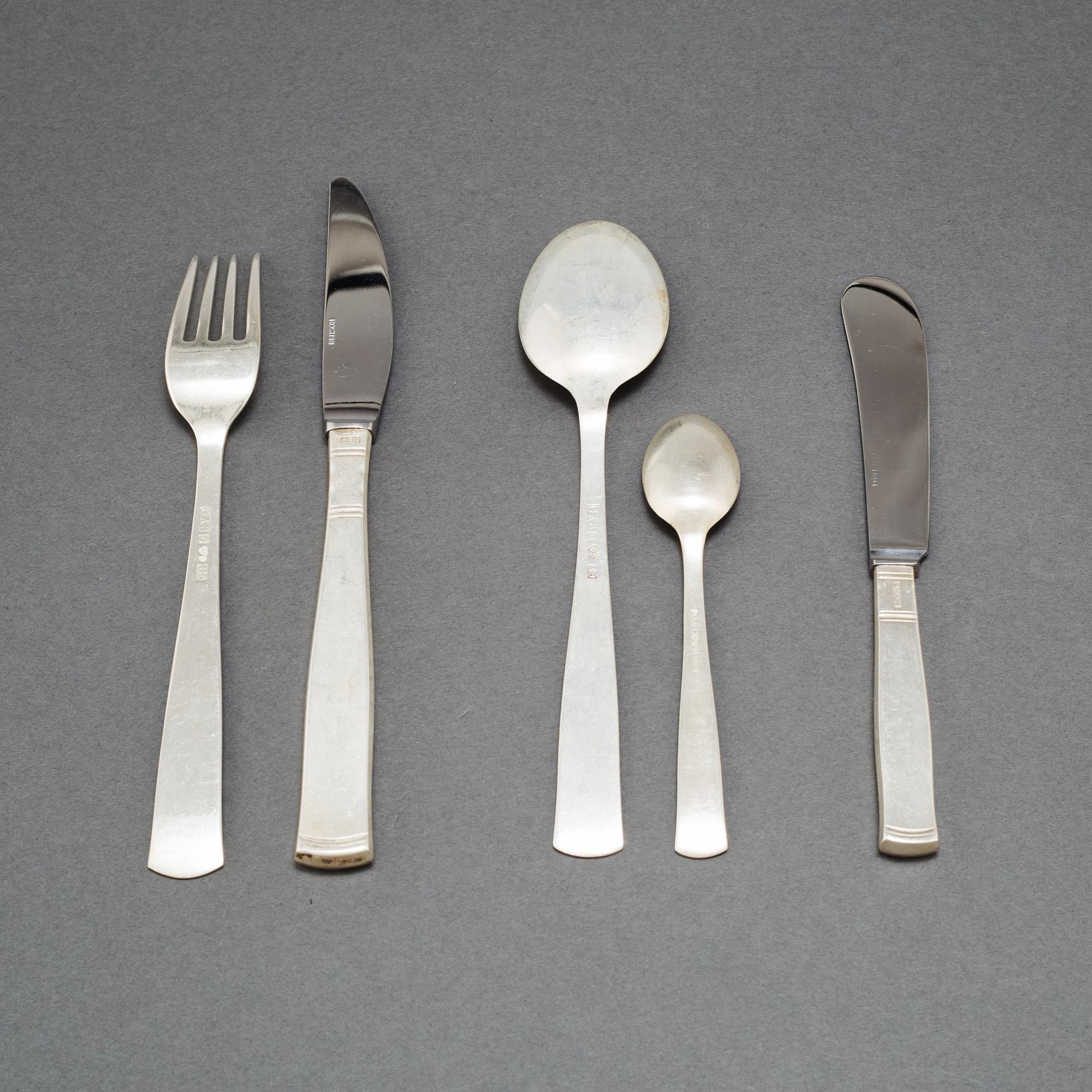 A 30 pcs silver cutlery 'Rosenholm' by Jacob Ängman for GAB, Stockholm, 1971-1993.