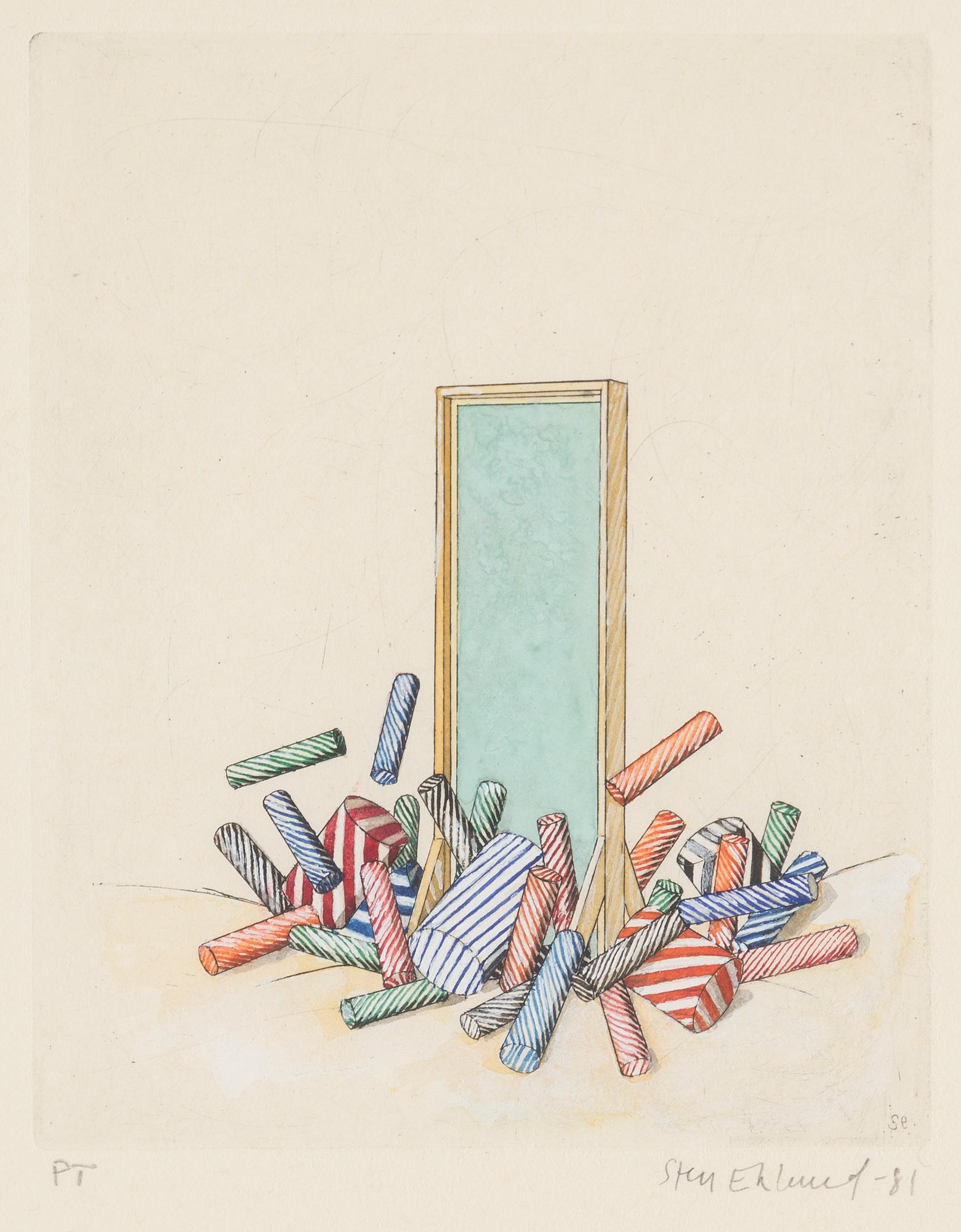 STEN EKLUND, etching with watercolour, signed and dated -81. EA.