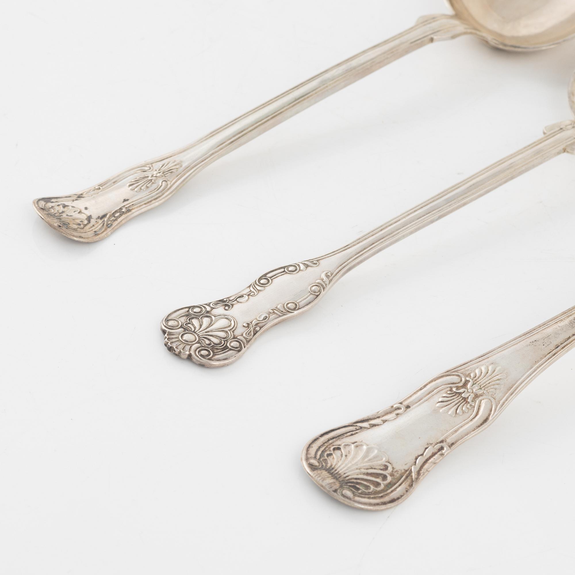 Raguskedar, 3 st, silver, Sverige 1800-tal.