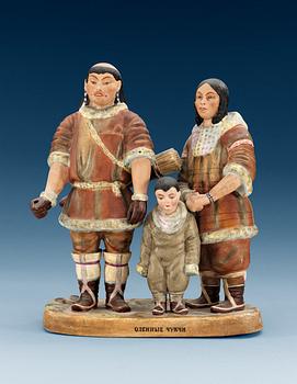 1351. An unmarked Russian figure depicting Deer-raising Chukchi, ca 1900.