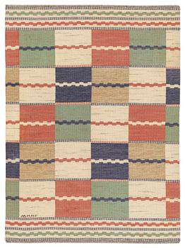 166. Märta Måås-Fjetterström, a carpet, 'Vita Rutmattan', flat weave, c 229 x 168 cm, signed AB MMF.