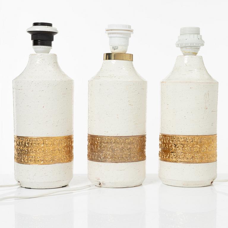 Bordslampor, 3 st, , Bitossi för Bergboms, 1900-talets andra hälft.