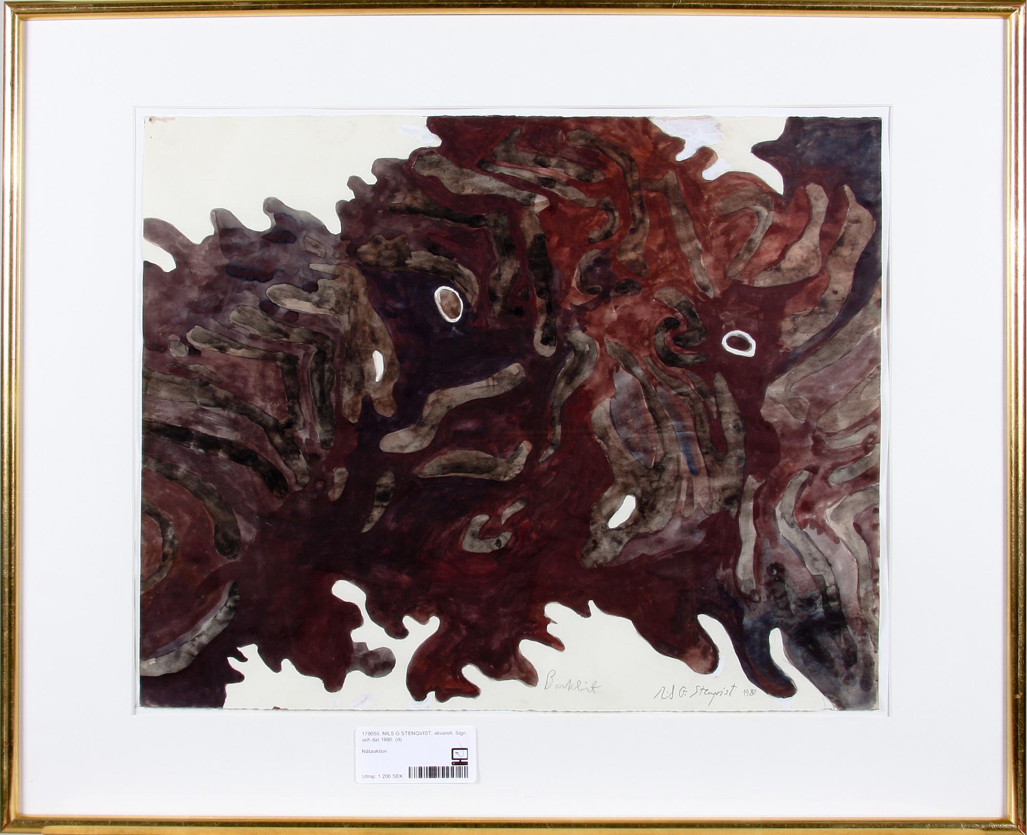 NILS G STENQVIST, akvarell. Sign och dat 1980.