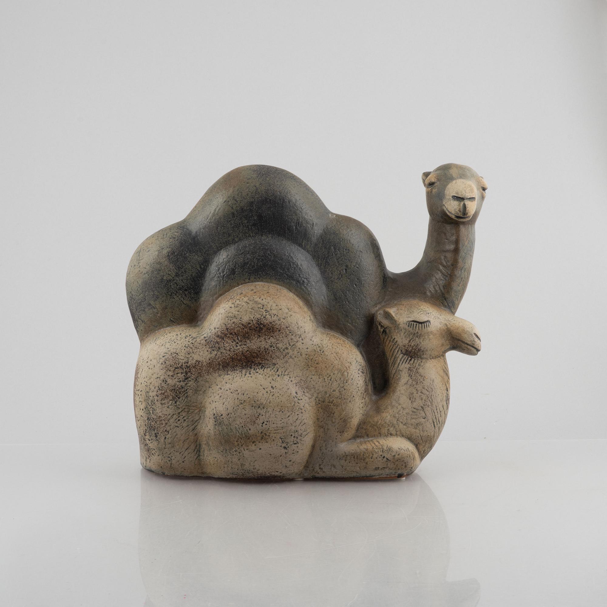 Lisa Larson, "Dromedary", a stoneware sculpture, Gustavsberg Studio, post 1979.