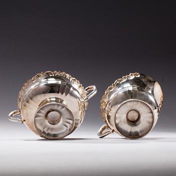 KAFFESERVIS, 3 delar, silver, Kultakeskus, Tavastehus 1969. Totalvikt ca 739 g.