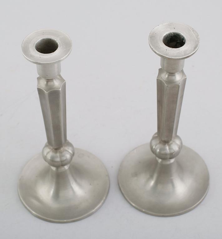 LJUSSTAKAR, 1 par, tenn, Edvin Ollers, 1930.