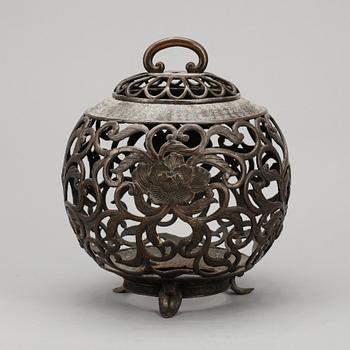 RÖKELSEKAR, brons, sannolikt Japan, 1800/1900-tal.