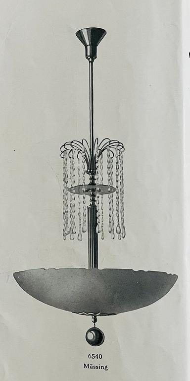 Harald Notini, a version of ceiling lamp model "6540/6545" from Arvid Böhlmarks Lampfabrik, Sweden, 1930's.
