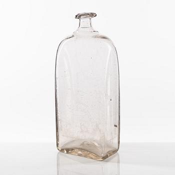 A Swedish engraved glass bottle presumably from Limmared, circa 1800.