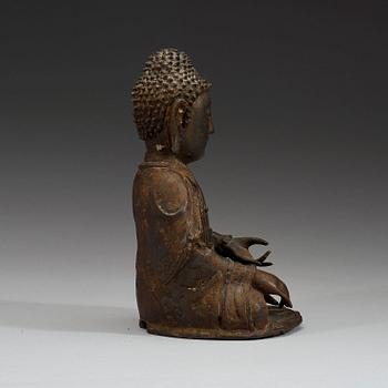 BUDDHA, brons. Sen Mingdynastin (1368-1644).
