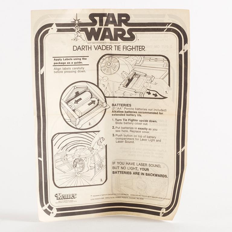STAR WARS, Darth Vader Tie fighter samt X-wing i kartonger, 1970/80-tal.