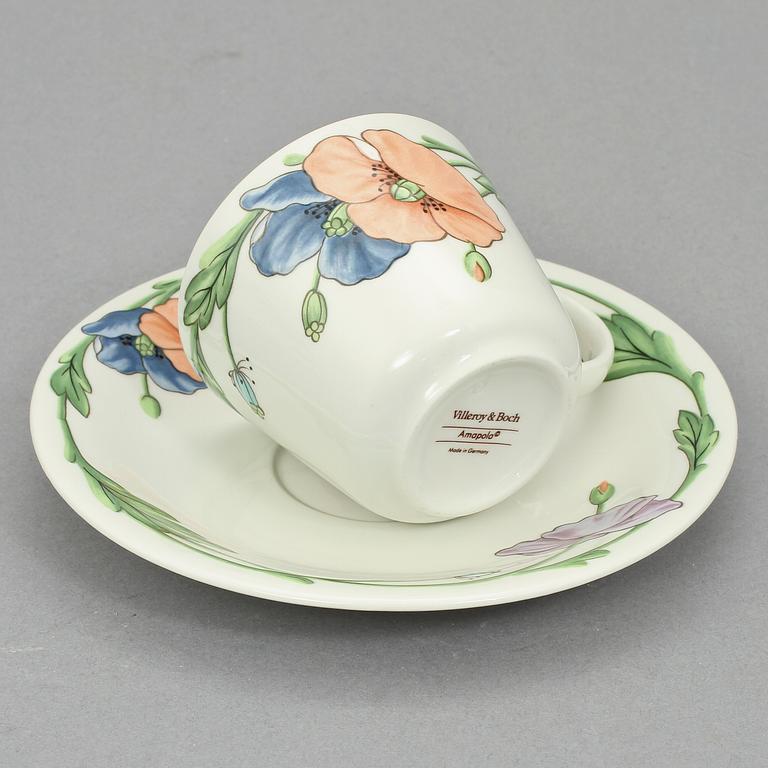 KAFFESERVISDELAR, 23 st, porslin, "Amapola", Villeroy & Boch, Tyskland, 1990-tal.